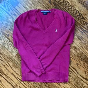 Polo Ralph Lauren fuchsia pink cotton sweater size M